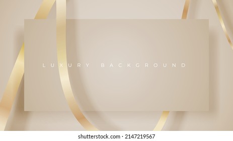 Luxury background with space element and gold lines. premium concept with space for text. papercut style. vector illustration