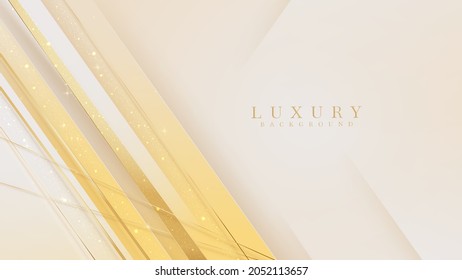 Luxury background with sparkle golden line elements, 3d realistic style design. vector illustration.