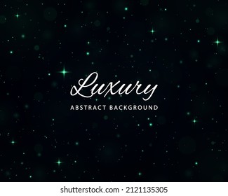 Luxury background sparkling with green glitter. Realistic texture with light effect and green glitters dots element decoration.