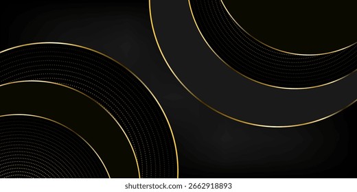 luxury background template dark design elegant golden linesand dots.