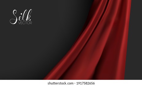 Luxury background template vector illustration. Red silk texture. Award nomination design element. Red Fashion Background.