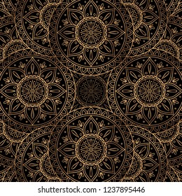Luxury background vector. Ethnic royal pattern seamless. New Year design for holiday wrapping paper, Christmas party decoration, yoga wallpaper, beauty spa salon ornament, wedding, gift packaging.