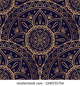 Luxury background vector. Ethnic royal pattern seamless. Vintage floral design for Christmas party, New Year holiday wrapping paper, yoga wallpaper, beauty spa salon ornament, wedding, gift packaging.