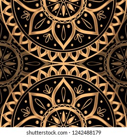 Luxury background vector. Ethnic royal pattern seamless. Christmas design for New Year party, holiday wrapping paper, yoga wallpaper, beauty spa salon ornament, wedding invitation, gift packaging.