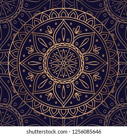 Luxury background vector. Ethnic royal pattern seamless. Indian yoga design for Christmas party, New Year holiday wrapping paper, wallpaper, beauty spa salon ornament, wedding, gift packaging.
