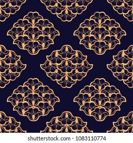 Luxury background vector. Floral royal pattern seamless. Damask design for yoga wallpaper, beauty spa salon ornament, indian wedding party, birthday wrapping paper, bridal, holiday birthday gift.
