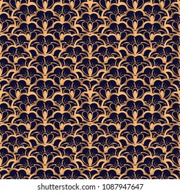 Luxury background vector. Floral royal pattern seamless. Art deco design for yoga wallpaper, beauty spa salon ornament, indian wedding party, birthday wrapping paper, bridal, holiday birthday gift.