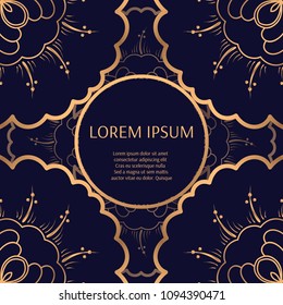 Luxury background vector. Floral royal pattern frame. Mexican design for beauty spa salon flyer, wedding party invitation, save the date, anniversary, birthday greeting, holiday card template.