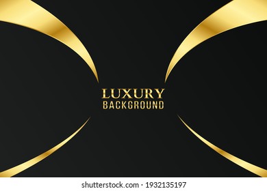 Luxury background vector, gold black background, golden shape.