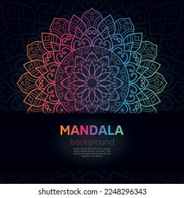 vector de fondo de lujo con fondo islámico mandala dorada, tarjeta de saludo, banner, afiche. Festividad sagrada islámica