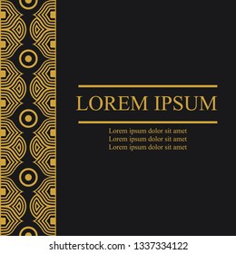 Luxury background vector.  Golden pattern, greeting card, name card, ramadhan template