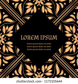 Luxury background vector. Golden tile royal pattern for christmas or new year party. Vintage design for beauty spa salon flyer, wedding ceremony invitation, greeting card, menu, yoga wallpaper.