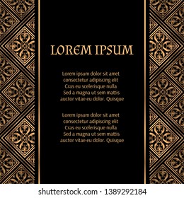 Luxury background vector. Islamic tile royal pattern card template. Victorian design for Ramadan, Iftar party, Christmas or New year holiday, beauty spa, wedding invitation, save the date.
