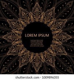 Luxury background vector. Peacock feathers royal pattern frame. Indian floral design for beauty spa salon flyer, wedding party invitation, anniversary greeting, holiday christmas card template.