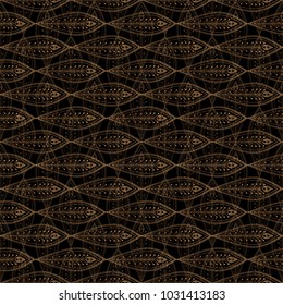 Luxury background vector. Peacock feathers royal pattern seamless. Golden oriental design for yoga wallpaper, beauty spa salon ornament, bridal shower, indian wedding party, holiday christmas card.