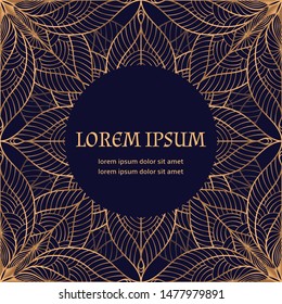 Luxury background vector. Peacock feathers floral royal pattern card template. Asian design for Christmas party invitation, New year holiday, beauty spa, wedding, save the date, birthday.