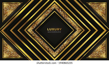 Luxury backgrounds with golden line and halftone gradients Vector illustration.	
