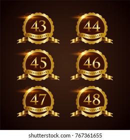 Luxury Badge Anniversary 43-48 Vector Illustrator Eps.10