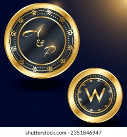 luxury badge border for cover logo wedding invitation 