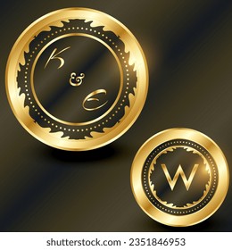 luxury badge border for cover logo wedding invitation 