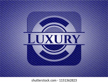 Luxury badge with denim texture