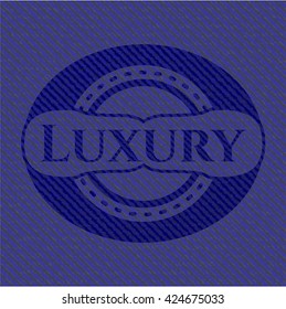 Insignia de lujo con textura de denim