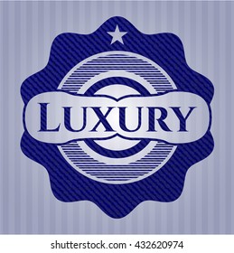 Insignia de lujo con textura jean