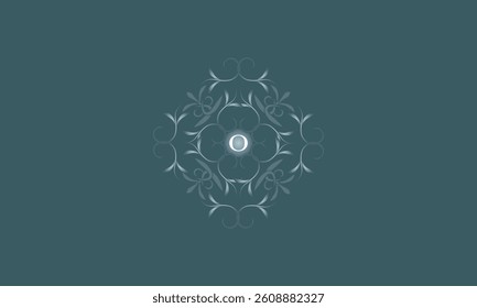 Luxury badge logo monogram with initial letter O. Floral decorative style illustration for sticker and label design, poster, greeting card, advertising business company or brands
