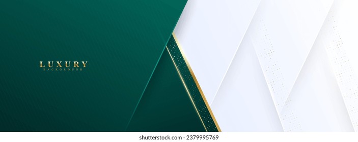 Luxury banner background. dark green and gold gradation. slash effect