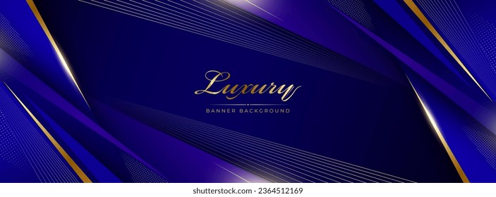 luxury banner background. gold luxury line. gold islang line. element. blue gradation. elegant line cut. abstract. modern luxury background.