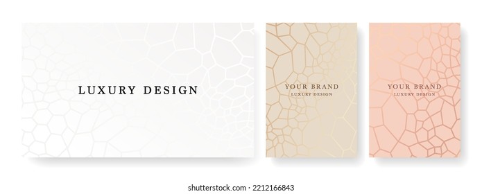 luxury banner in light colors,
frame design set with gold geometric pattern. Luxury premium background pattern for menu, elite sale, luxe invite template, ​formal invitation, luxury voucher.