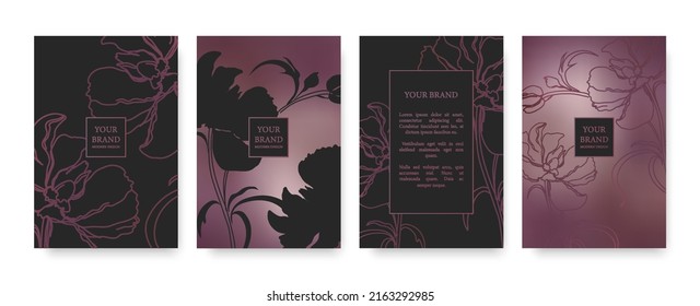 Luxury banner in purple colors,
frame design kit with floral pattern. Set in glassmorphism style. Luxury Premium Menu Background Template, Elite Sale, Luxury Invitation Template, Official Invitation