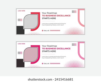 Luxury banner template set, Abstract corporate business digital agency for social media Facebook cover banner template