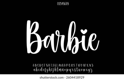 Luxury Barbie alphabet letters font for logo