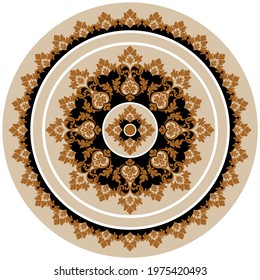 Luxury baroque elements on a beige background. EPS10 Illustration.