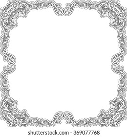 Luxury baroque frame isolated on white