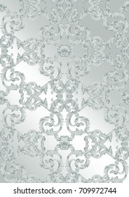 Luxury Baroque ornament background Vector. Rich imperial intricate elements. Victorian Royal style patterns