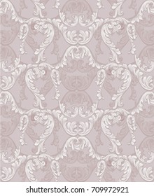 Luxury Baroque ornament background Vector. Rich imperial intricate elements. Victorian Royal style patterns