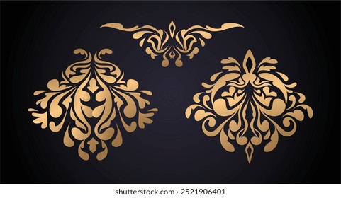 luxury baroque style ornament set
