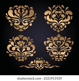 luxury baroque style ornament set