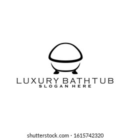 Luxury Bathtub Logo Design Vector Template