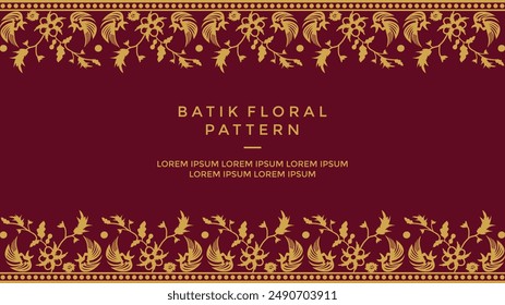 luxury Batik floral pattern frame border background