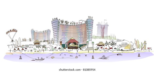 Luxury beach club hotel