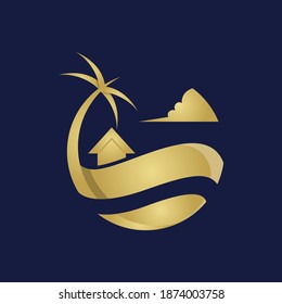 Luxury Beach Logo Design Template