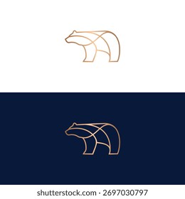 luxury bear line logo vector