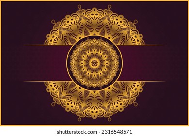 Luxuriöses, schönes Hintergrunddesign, Vektordesign. Islamischer Rahmen Stil mandala Einladungskarte Vorlage. 