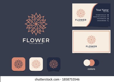 luxuriöse, schöne Geometrie Logo-Design und Visitenkarte
