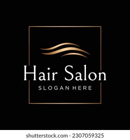 Luxury and beautiful hair wave abstract logo.Logo for business, salon, beauty, hairdresser, care.