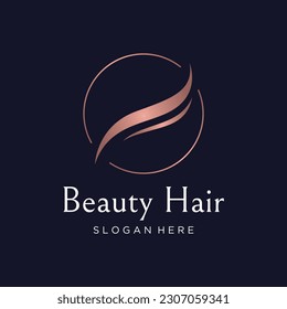 Luxury and beautiful hair wave abstract logo.Logo for business, salon, beauty, hairdresser, care.