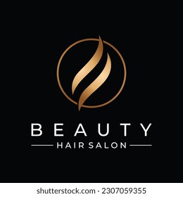 Luxury and beautiful hair wave abstract logo.Logo for business, salon, beauty, hairdresser, care.